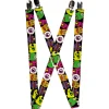 Suspenders - 1.0" - Monsters CLOSE-UP Black