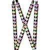 Suspenders - 1.0" - Mud Flap Girl Diamonds Black/White/Multi Neon