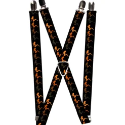 Suspenders - 1.0" - Mud Flap Girl Repeat Black/Orange Fade