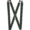 Suspenders - 1.0" - Mud Flap Girls w/Stripes Gray/Turquoise/Orange