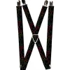 Suspenders - 1.0" - Mud Flap Girls w/Star Outline Black/Multi Color