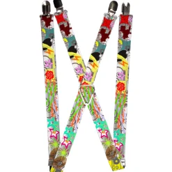 Suspenders - 1.0" - Music Skulls Multi Color