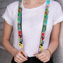 Suspenders - 1.0" - Music Skulls Multi Color