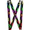 Suspenders - 1.0" - Mustaches Black/Multi Color