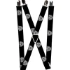 Suspenders - 1.0" - Native American Skull Black/White