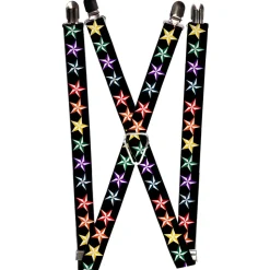 Suspenders - 1.0" - Nautical Star Black/Multi Color