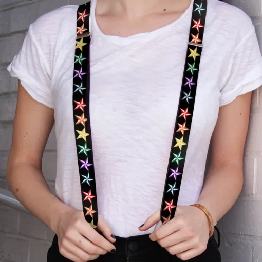 Suspenders - 1.0" - Nautical Star Black/Multi Color