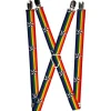 Suspenders - 1.0" - Nautical Star Rainbow/White/Black