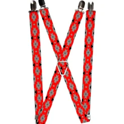 Suspenders - 1.0" - Navajo Gray/Red/Gray/Black