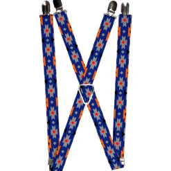 Suspenders - 1.0" - Navajo Gray/Blue/Orange/Black