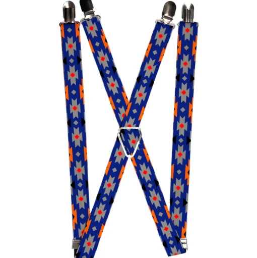 Suspenders - 1.0" - Navajo Gray/Blue/Orange/Black