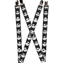 Suspenders - 1.0" - Nightmare Before Christmas Jack Expressions Gray