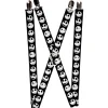 Suspenders - 1.0" - Nightmare Before Christmas Jack 4-Expressions Black White