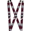 Suspenders - 1.0" - Nightmare Before Christmas Jack Face Corpse Pose JACK Banner Reds Black White Grays