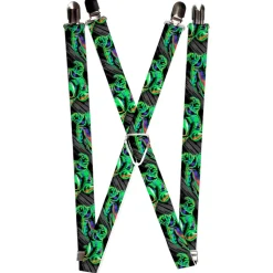 Suspenders - 1.0" - Nightmare Before Christmas Oogie Boogie Pose Electric Glow