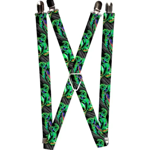 Suspenders - 1.0" - Nightmare Before Christmas Oogie Boogie Pose Electric Glow