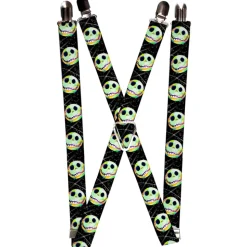 Suspenders - 1.0" - Nightmare Before Christmas Jack Expression10 Electric Glow