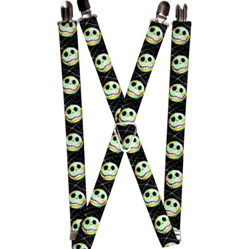 Suspenders - 1.0" - Nightmare Before Christmas Jack Expression10 Electric Glow
