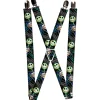 Suspenders - 1.0" - Nightmare Before Christmas Jack Crossed Hands Pose Electric Glow