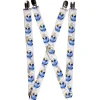 Suspenders - 1.0" - Nightmare Before Christmas Jack Expression11 Watercolor White Grays Blue