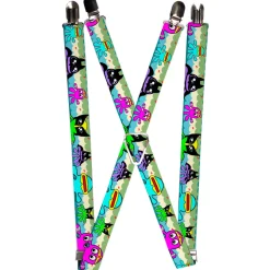 Suspenders - 1.0" - Octopus Superhero Cartoon