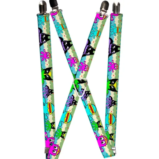 Suspenders - 1.0" - Octopus Superhero Cartoon