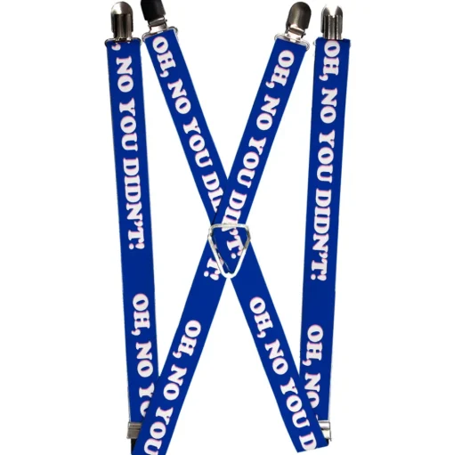 Suspenders - 1.0" - OH, NO YOU DIDN'T!!! Navy/Purple/White