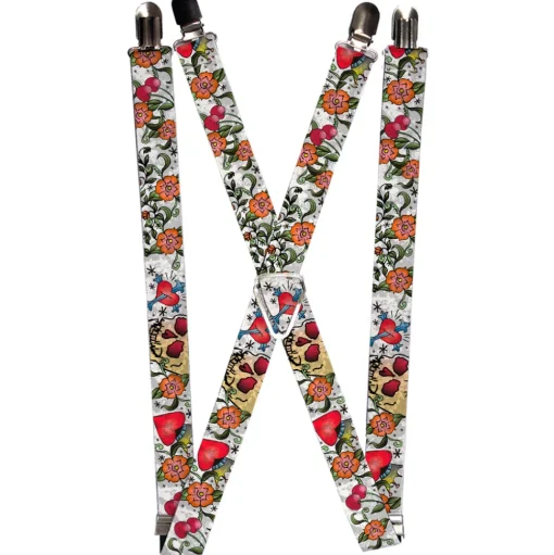 Suspenders - 1.0" - Only God Can Judge Me CLOSE-UP White