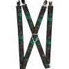 Suspenders - 1.0" - Owls in Trees Turquoise