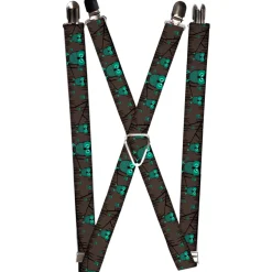 Suspenders - 1.0" - Owls in Trees Turquoise