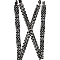 Suspenders - 1.0" - Owls Monogram Black/White