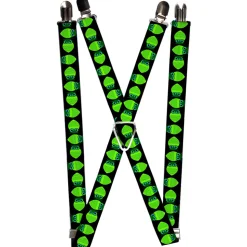 Suspenders - 1.0" - Owls Spin Black/Green