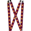 Suspenders - 1.0" - Owls Striped w/Swirls Purple