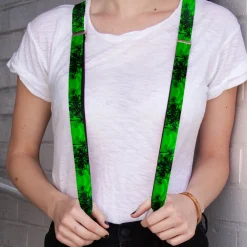 Suspenders - 1.0" - Palm Trees/Rings Greens/Blacks