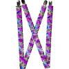 Suspenders - 1.0" - Panda Hat Animals w/Bright Color Burst