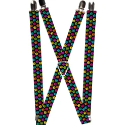 Suspenders - 1.0" - Paw Print Black/Multi Color
