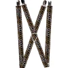 Suspenders - 1.0" - Peace Black/Animal Prints