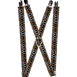 Suspenders - 1.0" - Peace Black/Animal Prints