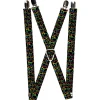 Suspenders - 1.0" - Peace Heart Black/Rainbow Ombre