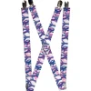 Suspenders - 1.0" - Peace Mixed White/Blue/Pink