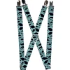 Suspenders - 1.0" - Peace Sketch Black/Baby Blue