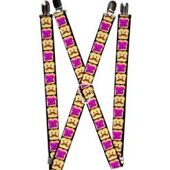 Suspenders - 1.0" - Peanut Butter w/Mustache & Jelly