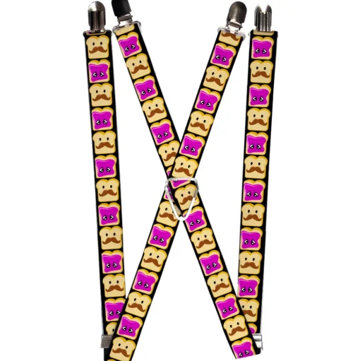 Suspenders - 1.0" - Peanut Butter w/Mustache & Jelly