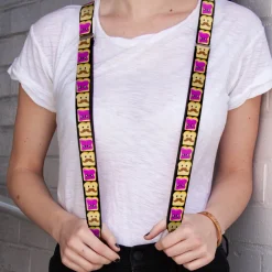 Suspenders - 1.0" - Peanut Butter w/Mustache & Jelly