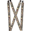 Suspenders - 1.0" - Pin Up Girl Poses Stripe Black/White