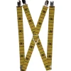 Suspenders - 1.0" - Pirates Dead Men Tell No Tales Skull Icon Rope Tan Black
