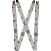 Suspenders - 1.0" - Pirates Nautical Elements White Blues