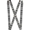 Suspenders - 1.0" - Plaid Black/White