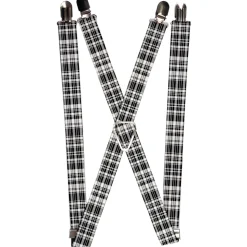 Suspenders - 1.0" - Plaid Black/White
