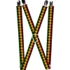 Suspenders - 1.0" - Plaid Black/Rasta